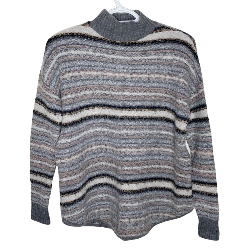 American Eagle plush knit striped mockneck sweater size XS